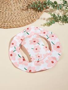 1pc Cute Polyester Wind-Resistant Sun Hat, Ear-Exposed Design, Anti-Shedding, Adjustable Sun Protection, Suitable For Small Pet Dogs To Wear Outdoors All Year Round - Pink - View 9