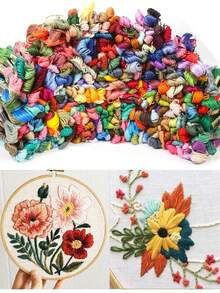 12/24/36/50/100/250 Colors 6-Strand 8m Embroidery Floss, Assorted Colors, Random Labels