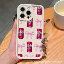 Funda para teléfono con diseño de lazo (1 unidad). Funda de TPU protectora y resistente a golpes. Compatible con phone 16, 15, 14, 13, 12, 11 Pro Max y series - Blanco antiguo - Ver 3