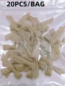 （每包200个/100个/50个/20个/10个）亚麻蝴蝶结，适用于礼品包装装饰、发夹和头饰制作、蛋糕烘焙包装、鲜花包装、婚礼装饰、手工艺用品、服装配饰 - 亞麻色 - 查看 15