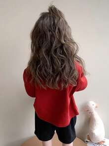 Girls Long Sleeve 2 In 1 T-Shirt T-Shirt, Children Halloween Embroidered Bat Pattern Casual Loose Top, Spring/Autumn