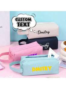 Customized Cute Pencil Case, Storage Bag, Personalized Storage Bag, Cosmetic Bag, Multi-Functional Travel Accessory Pouch, Space-Saving, Fashionable, Tidy, Compact, Casual, Basic Style, Unique Treasure, Holiday Gift, Excellent Choice, Ideal Gift For Girlfriend, Family, Friends On Anniversary, Back To School, School Supplies, School Gift, Office, School, Classroom Use, Teacher Gift - Multicolor - View 13