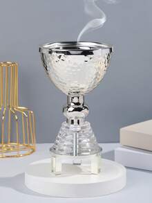 1 Pc/1 Set Luxury Silver Metal Incense Burner/Incense Holder, Wedding Reception Table Setting Accessories,It Can Be Used As An Aromatherapy Diffuser, Aromatherapy Burner, Used In Home Decoration, Bedroom, Living Room (As A Centerpiece), Office, Yoga Place And Party, Creating An Elegant Atmosphere.