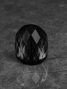 1pc Stainless Steel 316L Elegant Luxury Exquisite Rectangle Huge Faux Black Cut Stone Ring For Women Prom Banquet Date Gift Exquisite Jewelry - Black - View 2