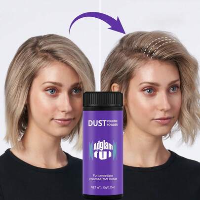 Adglamful 女士蓬松粉，瞬间蓬松，1 秒吸收，精致造型，打造高发冠，自然不粉化效果，非常适合匆忙外出、约会、聚会、会议