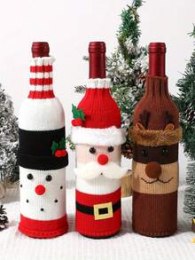 Christmas Wine Bottle Set, Festival Champagne Red Wine Creative Wine Set, Hotel Dining Table, Restaurant, Festival Decoration Supplies