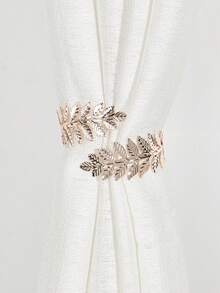 1pc/2pcs Metal Leaf Curtain Rings, Suitable For Curtain Decoration And Fixing