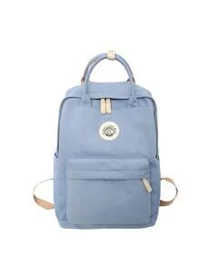 Large Capacity Multi-Pocket Women's Fashion Backpack, Fabric Material - Blue - View 5