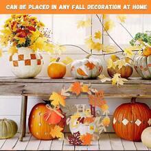 Fall Decor- 12 Inch Fall Wreaths For Front Door, 3D Wooden Fall Door Sign Hanging Pumpkin Maple Leaf Wreath With Autumn Sign For Harvest Home Farmhouse Outdoor Indoor Window Wall - 預設 - 查看 2
