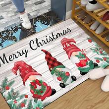 1pc Christmas Element Pattern Printed Silica Gel Kitchen Mat, Rectangular Carpet For Living Room, Bedroom, Hallway, Bathroom, Laundry Room - Polyester Rug, Suitable For Indoor And Outdoor Home Decor, Can Be Used As Christmas Gift And Christmas Decoration - Multicolor - View 14