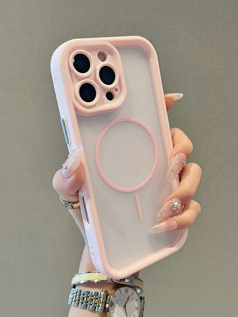 极简粉色磁吸防震哑光全包亚克力硬壳手机壳，兼容 17 Pro Max/17 Pro/17 Air/17/16/16 Pro Max/16 Plus/16 Pro/16 E/15/15 Pro Max/15 Pro/15 Plus/11/12/13/14 Pro Max/XS/XR/11 Pro/11 Pro Max/12 Pro/12 Pro Max/13 Pro/13 Pro Max/14 Pro/14 Pro Max，春日粉彩礼物