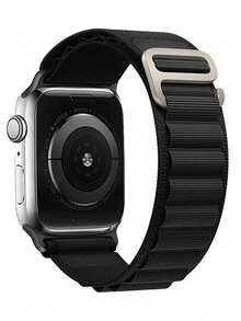 1条男女通用徒步运动表带，兼容表带45mm、49mm、38mm、40mm、41mm、42mm、44mm、46mm，兼容Ultra/SE系列11/10/9/8/7/6/5/4/3/2/1 - 黑色 - 查看 4