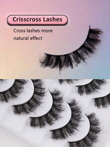 10 Pairs Natural Long Cross Eyelashes With Packing Box, 3D False Eyelashes Eyelash Extensions, Beautify Looks
