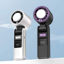 AOYI 小型涡轮风扇可充电，便携式手持风扇 1-199 档可调，4000mAh 电池供电，带冰块冷却器，夏季降温必备品，适用于海滩、度假、办公室、通勤、徒步旅行、露营、背包旅行、野餐、户外运动