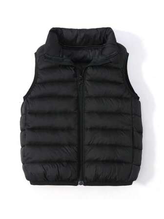 男童羽绒背心秋冬轻薄外套 3-8岁儿童休闲立领马甲 儿童外出服装 时尚韩版外套