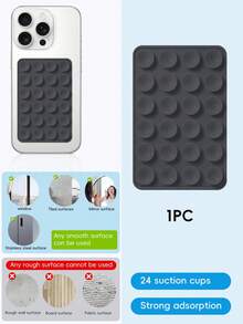 48-Piece Double-Sided Suction Cup Phone Stand, 24 Suction Cups On Each Side, Detachable Phone Stand, Waterproof And 360° Rotatable, Suitable For Bathroom Walls, Glass Mirrors, Dressing Tables, Various Smooth Walls, Not Suitable For Rough Walls, Compatible With All Mobile Phones And Mini Tablets Compatible With IPhone, Android Phone, Gift For Birthday, Family, Friends Phone Holder Phone Accessories