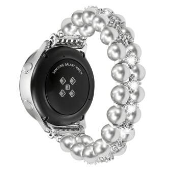 时尚串珠表带，双排闪亮表带，手工弹性串珠替换表带，兼容 Galaxy Watch 4 40mm 44mm 表带 / Galaxy Watch 5 / Active 2 40mm 44mm / Watch 4 Classic 42mm 46mm Watch7 40mm 44mm 女式表带，适合 5.5-7.3 英寸手腕，完美的珠宝手表配件，Galaxy 表带