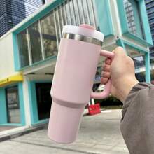 1pc 40oz TumblerWith Handle And Straw, TumblerWith Lid And Straw, InsulatedStainless Steel Travel Mug,100%Leak-Proof, Keeps Cold For 34 HoursOr Hot For 10 Hours, Valentine's DavGifts - Hồng - Xem 2