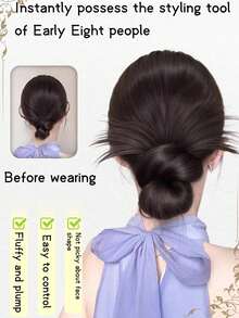 1 件凌乱发髻发夹，优雅慵懒女士发型配饰，自然蓬松发髻发片，简单造型，一个发夹秋季时尚女士发夹冬季发饰，适合女士度假装扮 - 彩色 - 查看 6