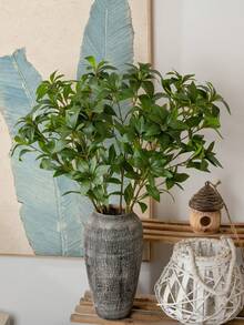 1/3/6 Pcs 33.3'' Eucalyptus Stems Greenery Stems Eucalyptus Leaf Spray In Green Silk Plastic Plants Floral Artificial Plants For Home Party Wedding Decoration, Tall Faux Silver Dollar Eucalyptus Leaf Branches Greenery Stems Decorations For Home Wedding Party Centerpieces Floral Arrangements - Green - View 10