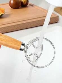 1 件木柄面粉筛、丹麦面团搅拌器、不锈钢线圈搅拌器工具 - 彩色 - 查看 6