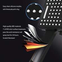 High-Flow 2-In-1 Handheld And Rainfall Shower Head Set With Extended Hose And T-Valve - Sturdy ABS, Wall-Mounted, Square Design For Bathroom Enhancement Bathroom Accessories Bathroom Tools