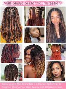 Honigblonde Afro Kinkys Bulk EchthaarExtensions für Dreadlocks Extensions Reparatur Locs Mini Twist Flechten Afro Kinky Echthaar für Locs 1 Packung