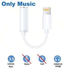 1-5个3.5mm耳机插孔适配器音频线，兼容 14 Pro Max/14 Pro/14 Plus/14/13/12/11/X/Pro Max系列 - 白色 - 查看 7