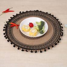 4 Stücke/6 Stücke/8 Stücke schwarze herzförmige runde Tischsets, Tischdekoration kann als Tischsets, Untersetzer, Tisch, Couchtisch und Terrasse verwendet werden. Geeignet für Zuhause, Restaurant, Küche, Hotel und Büro runde Tischset Dekorations-Set