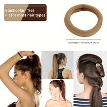 50/100pcs Canned Girls' Basic High Elasticity Hair Tie Ponytail, Simple And Seamless Elastic Hair Ties Suitable For Daily Leisure, Perfect For Women. High Elasticity Towel Hair Ties, Seamless Hair Ropes, Rubber Band Hair Accessories For Women, Canned Hair Ties, Storage Can Storage. Suitable For Women's Daily And Special Occasions (Teacher's Day, Back To School, Graduation Ceremony) Throughout The Season, As Well As For Girls' Hair Accessories. Head Accessories Elastic Band - Black - View 7
