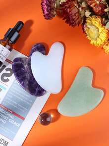 1PC Gua Sha Facial Tool Guasha Stone Scraping Massage Natural Jade Stone Gua Sha Massager Tool For Face Eye Neck Anti-Aging Slimming & Firming,Gua Sha Facial Tools, Jade Guasha Tool For Face & Eye Gua Sha Stone For Puffiness Reducing & Jawline Sculpting Face Stone Gua Sha Tools For Skin Care Woman GuaSha Stone Tool (Rose Quartz/Serpentine Jade)
