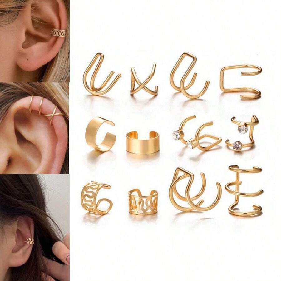 Earring Sets - 金色(12枚) - 查看 1