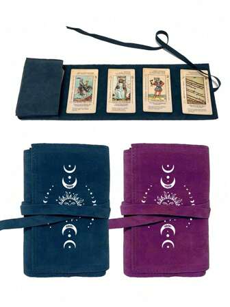 2 Piezas Bolsa de Almacenamiento de Baraja de Tarot de Terciopelo - Bicolor Azul y Morado con Cierre de Cordón, Funda Protectora de Tela Suave, Bolsa Portátil, Portador de Cartas, Adecuado para Almacenar Cartas y Artículos Pequeños Portador de Cartas de Tarot, Funda Protectora de Tela para Cartas y Artículos, Un Imprescindible para Amantes del Tarot