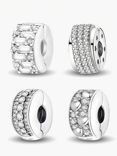 1 bucată de pandantiv din argint 925 cu mărgele în formă de inimă, potrivit pentru brățară DIY, bijuterii pentru femei, modă și frumusețe