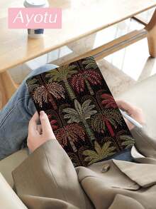 Ayotu 椰子树保护套适用于 iPad 10.2 英寸 2021/2020 iPad 第 9/8 代，兼容三星 Galaxy Tab A8 10.5 英寸 2022，兼容华为 Matepad 10.4/Tab，带笔架，支持自动睡眠/唤醒盖，时尚保护套 - 彩色 - 查看 3