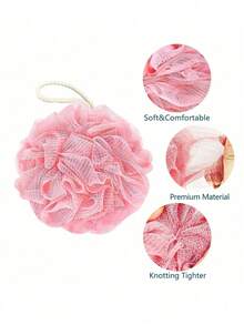 1 pièce (40g) Éponge de loofah de bain, éponge exfoliante de loofah de douche, boule de filet de bain pour femmes et hommes, décoration de salle de bain, décoration d'automne, rentrée scolaire