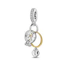 1Count Love Lock Two Pieces Set, Ring Pendant The Beauty Of The World Is Intertwined With You You Can Give Friends, Girlfriends, Lovers Valentine's Day, Halloween, Thanksgiving, Christmas, Anniversaries, Parties And Other Holiday Gifts