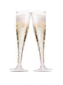 5/10 Pieces Reusable 4.5 Ounces Clear Plastic Champagne, Clear Plastic Champagne Flutes, Shatterproof Plastic Cups For Parties, Weddings And Large Events Back To School, Suitable For Weddings And Outdoor Celebrations, Champagne Flutes Plastic
