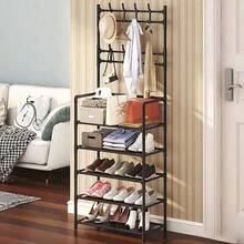 1 pieza Estantería de almacenamiento de múltiples capas, perchero de pie multifuncional para el hogar o dormitorio, gabinete para zapatos, estante para sombreros