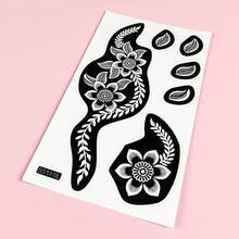 Henna Stencil, Temporary Tattoo Stencil For Hand And Foot - Black - View 8