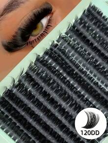 280 piezas de pestañas postizas gruesas con rizo DD, racimos de pestañas esponjosas de volumen dramático, 10-16 mm, para principiantes - Negro - Ver 9