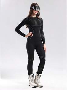Ropa interior deportiva funcional para esquí de mujer LUMA, transpirable, térmica y de compresión. Conjunto de ropa de esquí