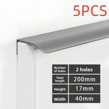 5/10 件免钻铝合金隐藏式橱柜把手 - 光滑拱形设计，哑光饰面，适用于衣柜和抽屉拉手