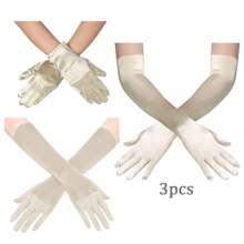 D EXCEED 1/2/3Pcs Women's Opera Gloves – 1920s Flapper Accessories For Halloween, Costume Parties & Tea Parties