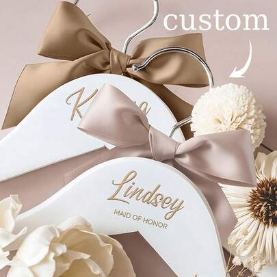 Cabide personalizado para damas de honra, cabide para paletó de noiva (personalizável), cabide para damas de honra, cabide para vestido de noiva, cabide para noiva, cabide personalizado para vestido de noiva, cabide para noiva, cabide para noiva gravado, decorativo, reutilizável, multiuso, moderno, elegante, organizadores e armazenamento para armário