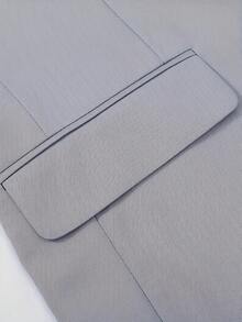 Men's Three-Piece Suit Set, Suitable For Business Casual And Wedding Formal Occasions, As Well As Attire For Official Office, Parties, Holidays And Travel, Featuring A Slim-Fit Classic Style. - 灰色 - 查看 7