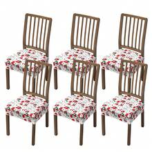 1/2/4/6pcs Printed Christmas Dining Chair Seat Covers, Stretch Removable & Washable Dining Chair Seat Protectors - Multicolor - View 31