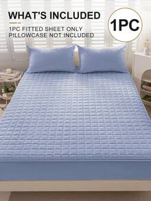 1 pieza Sábana ajustable impermeable, ropa de cama, sábana, funda de colchón, sábana suave y cómoda, sábana ajustable de unicolor a cuadros, estilo minimalista para decoración del hogar, sábana ajustable para cama individual, doble, king, queen, apta para todas las estaciones, lavable a máquina, decoración de otoño, decoración de habitación, vuelta al colegio, útiles escolares, negro