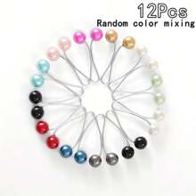 6/12/20个装女士仿珍珠金属头巾别针，适用于连衣裙 - 彩色 - 查看 25