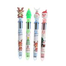 1/3/8pcs Set Christmas 6-Color Ballpoint Pens, Student Prizes, Multicolor Oil-Based Pens, Office Stationery Pens For Notebook Doodle, Suitable As Holiday Gifts - Multicolor - View 8